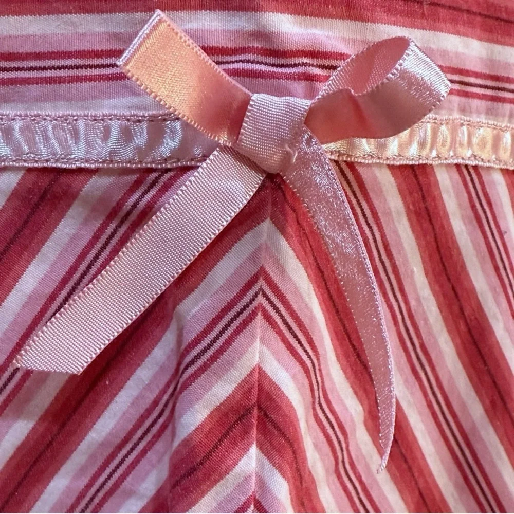 Vintage Baby Gap Y2K Pink Striped Empire Waist Dress Bow Detail Toddler 2 Years